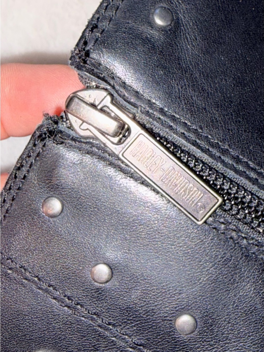 Harley-Davidson Dantie Black Leather Heeled Boots sz 9 - Picture 7 of 10